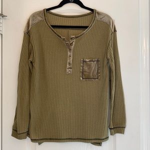 Olive green long sleeved top